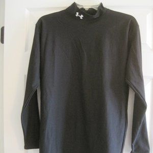 UNDER ARMOUR COLDGEAR BLACK FITTED LONG SLEEVE MOCK SHIRT XXL $55.00